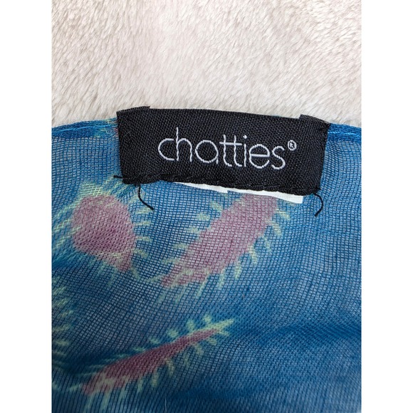 Chatties Blue Boho Geometric Print Lightweight Sheer Infinity Loop Scarf - Picture 2 of 5